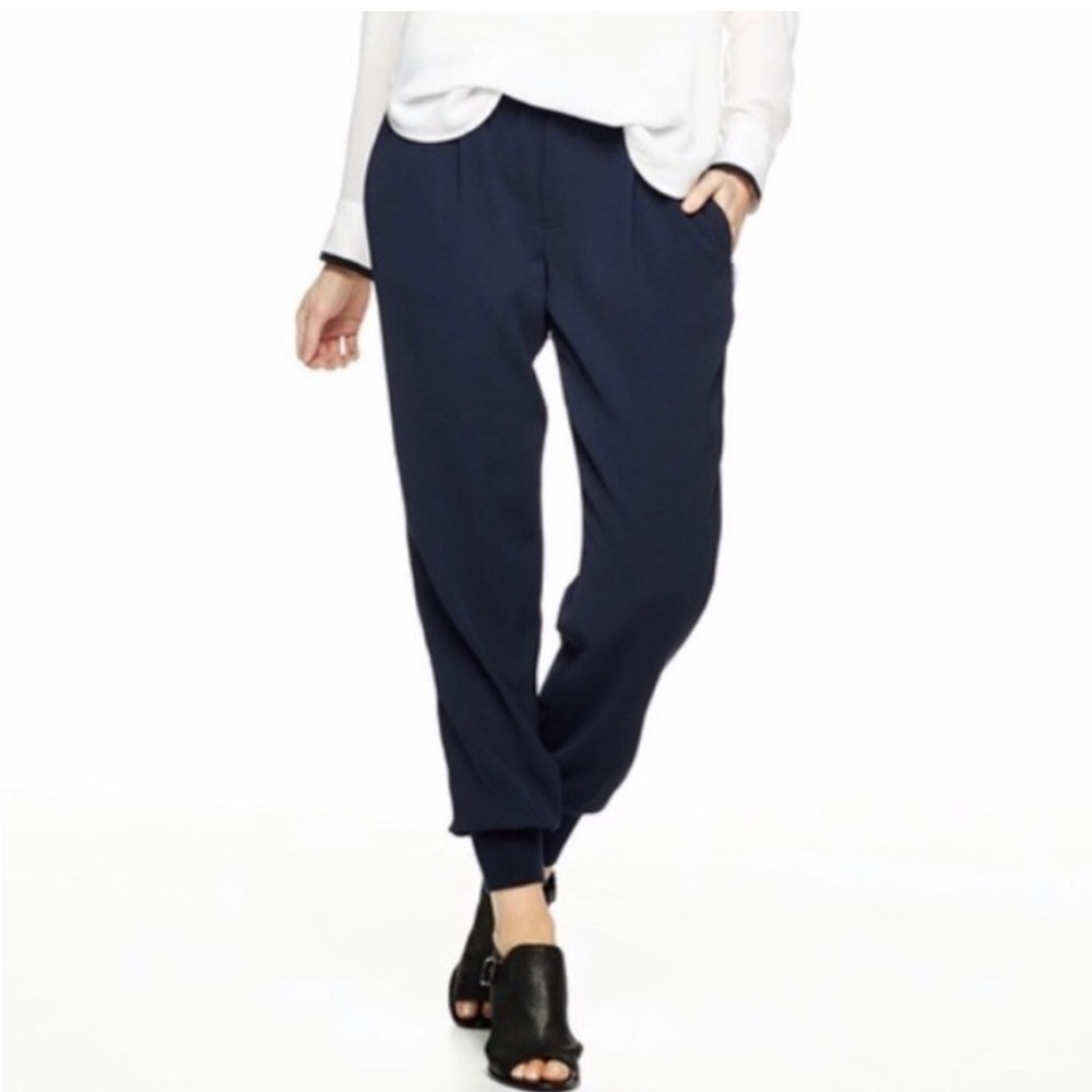 Vince Women’s Size Small‎ Navy Blue Polyester Dress Pants Crepe Joggers